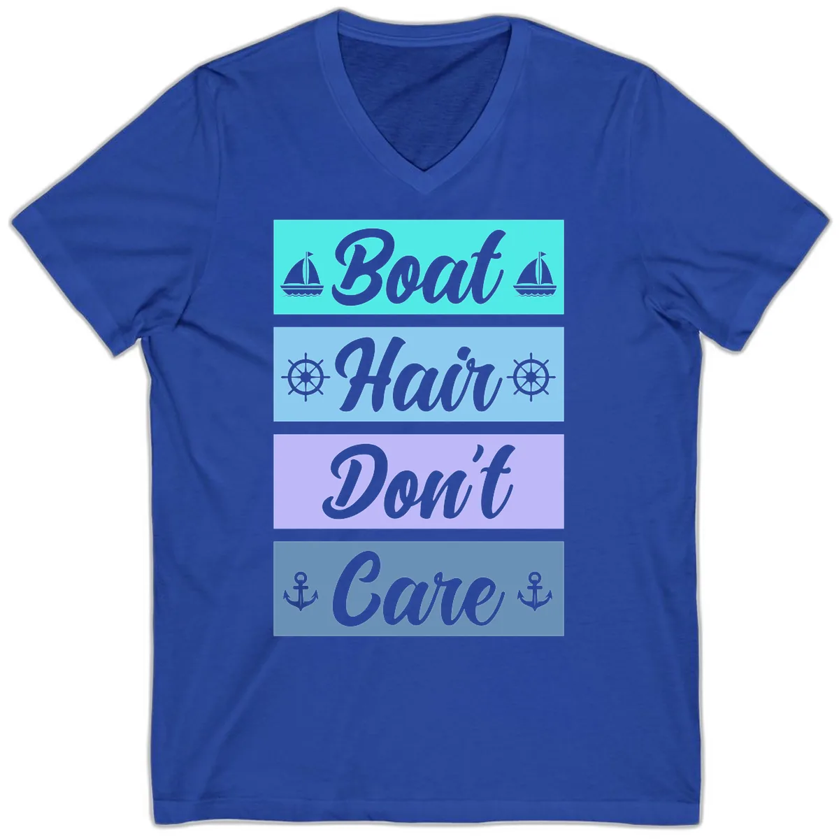 Boat Hair Don't Care Cruise V-Neck in True Royal