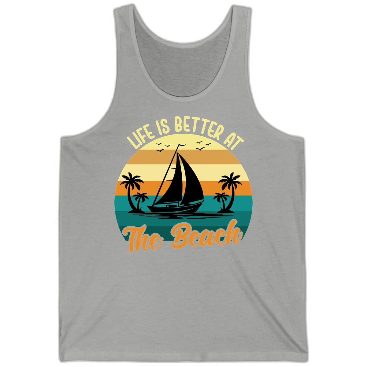 Life Is Better At The Beach Tank in Athletic Heather