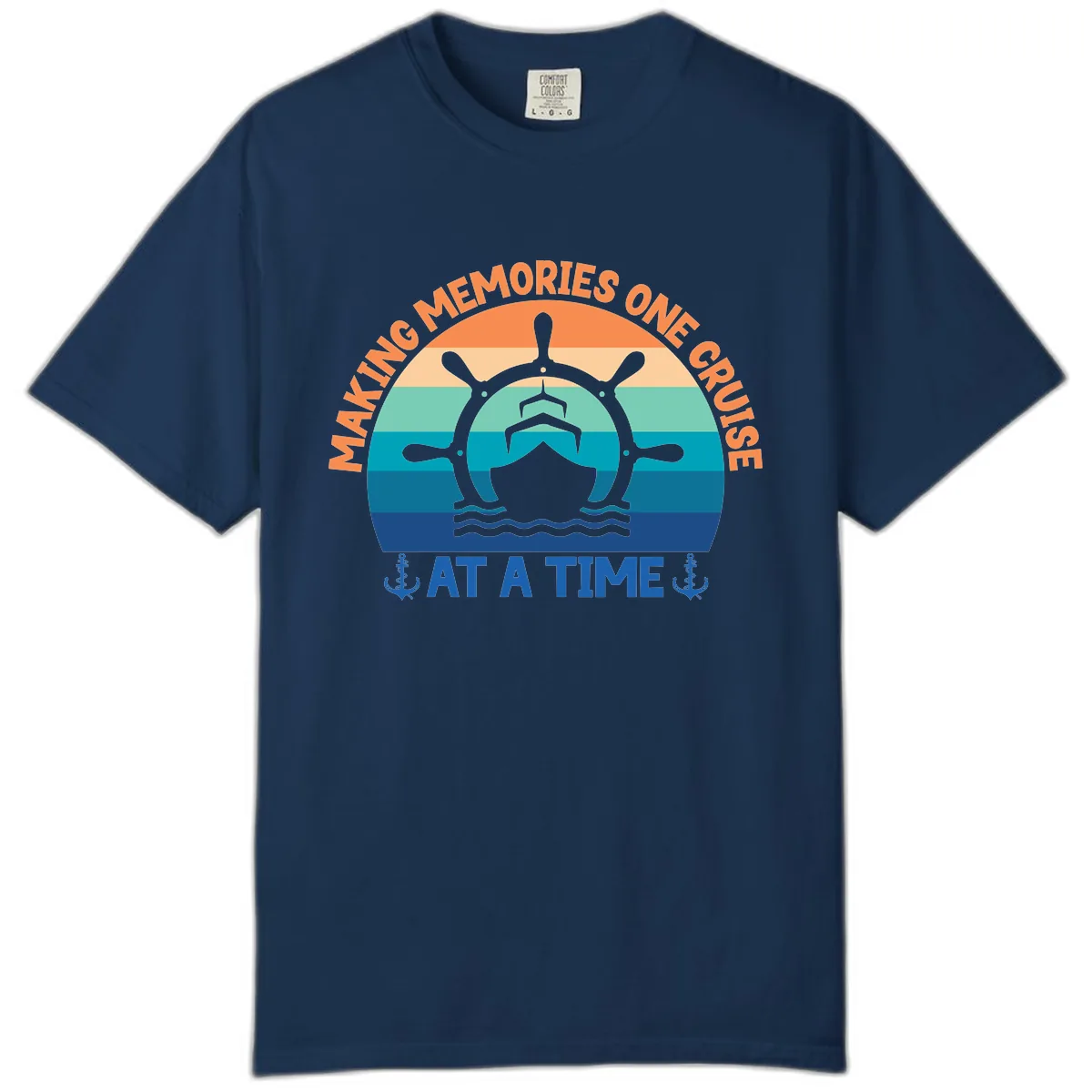 Making Memories One Cruise At A Time Comfort Color in Navy