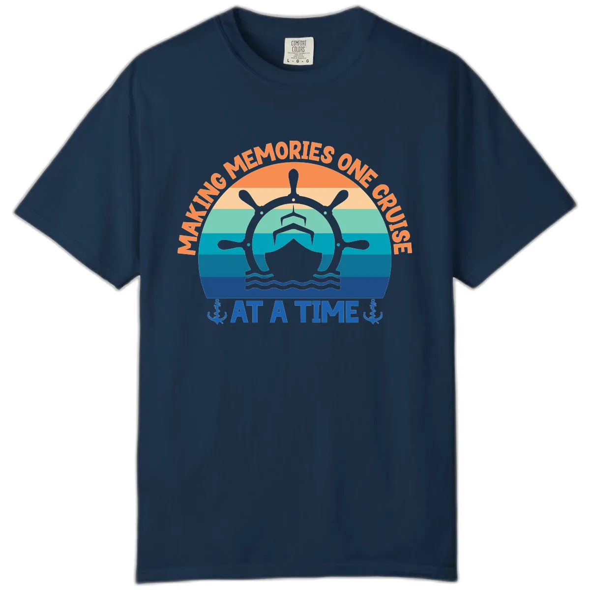 Making Memories One Cruise At A Time Comfort Color in True Navy