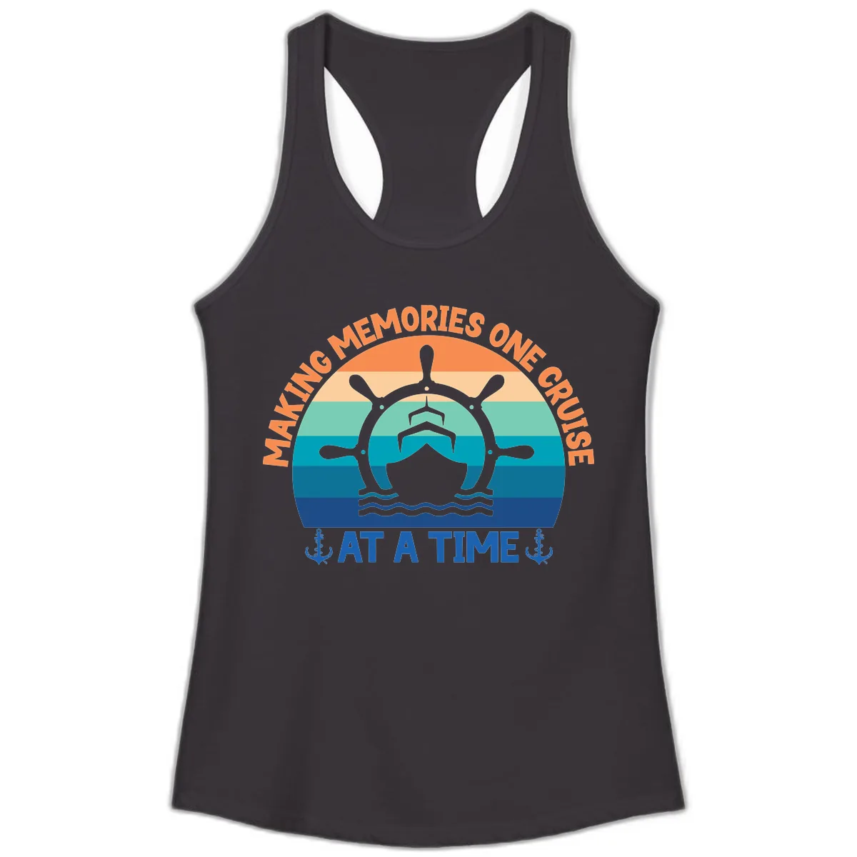 Making Memories One Cruise At A Time Ladies Tank in Black