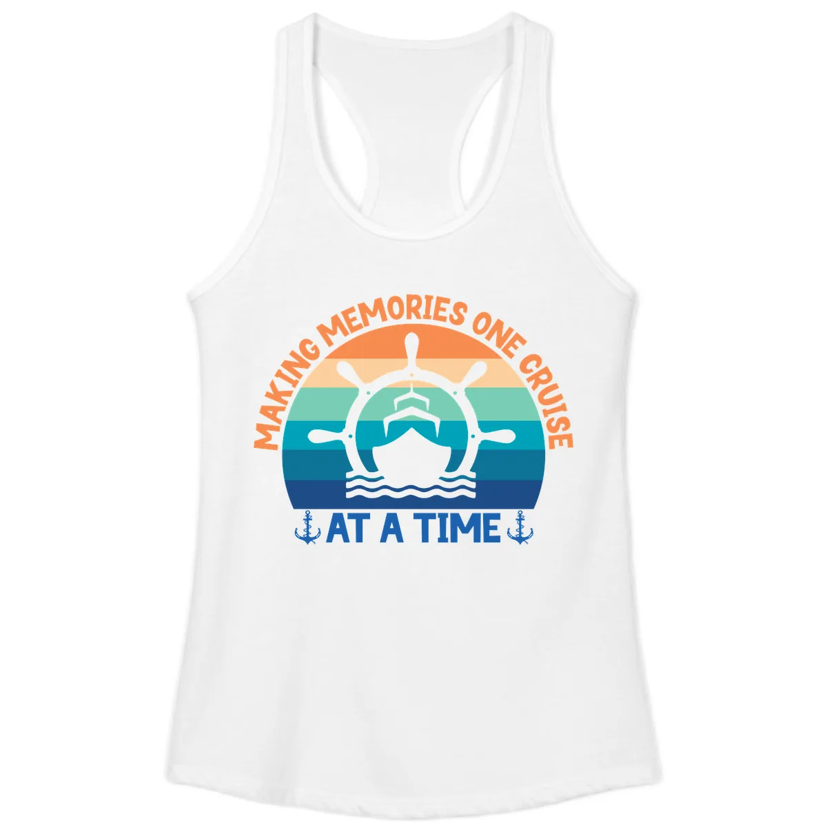 Making Memories One Cruise At A Time Ladies Tank in White