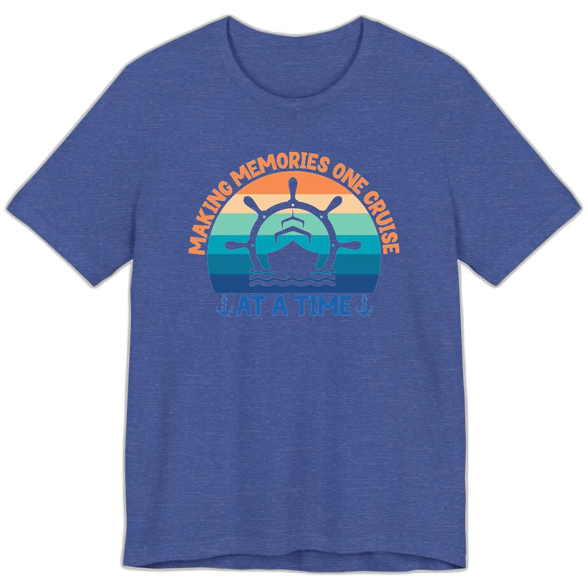 Making Memories One Cruise At A Time Premium T-Shirt in Heather True Royal
