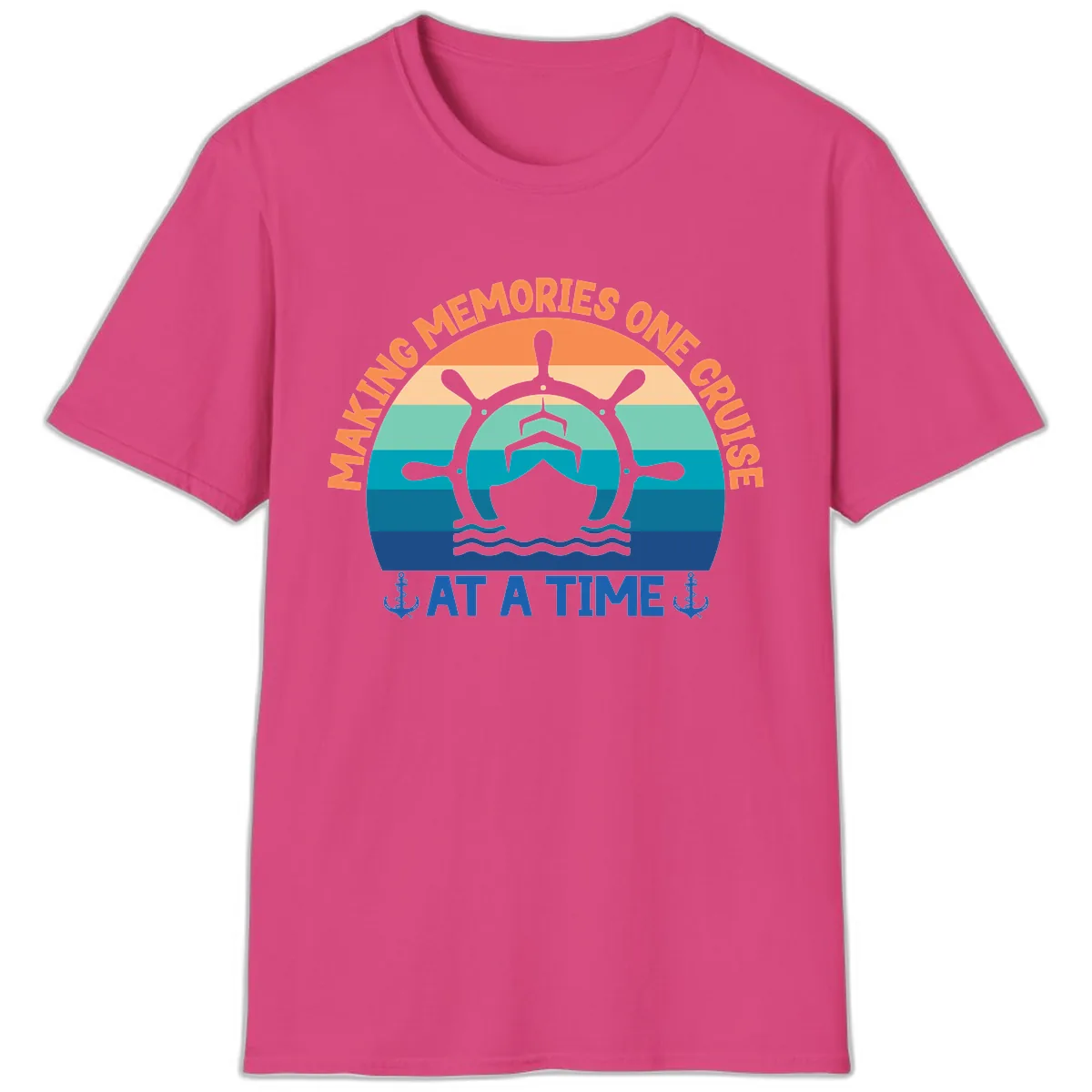 Making Memories One Cruise At A Time T-Shirt in Heliconia