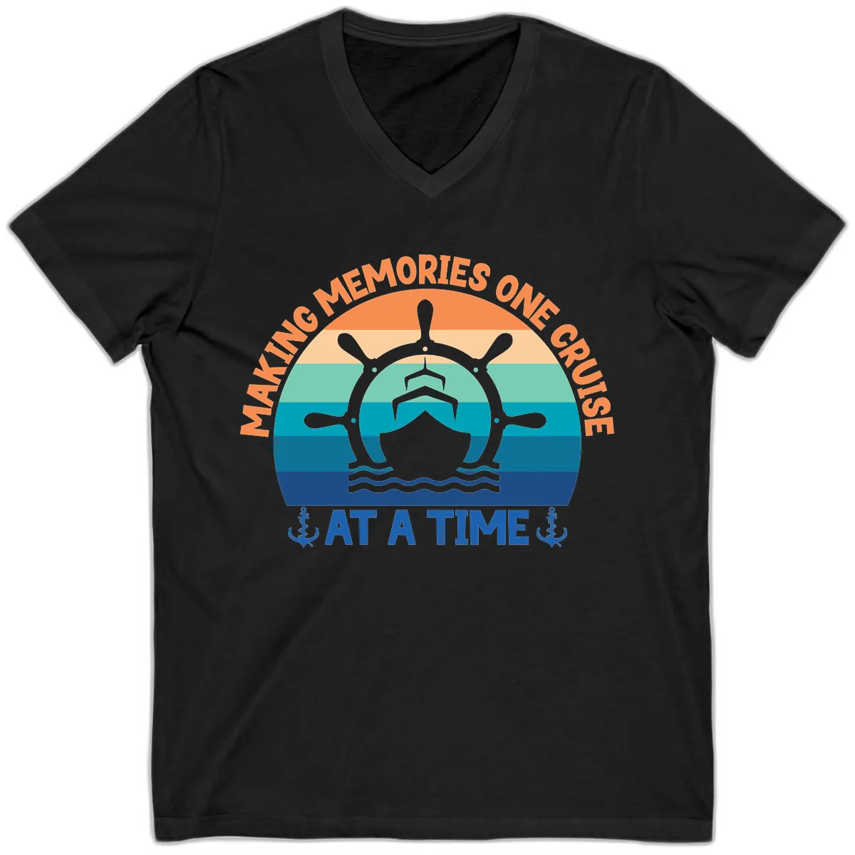 Making Memories One Cruise At A Time V-Neck in Black