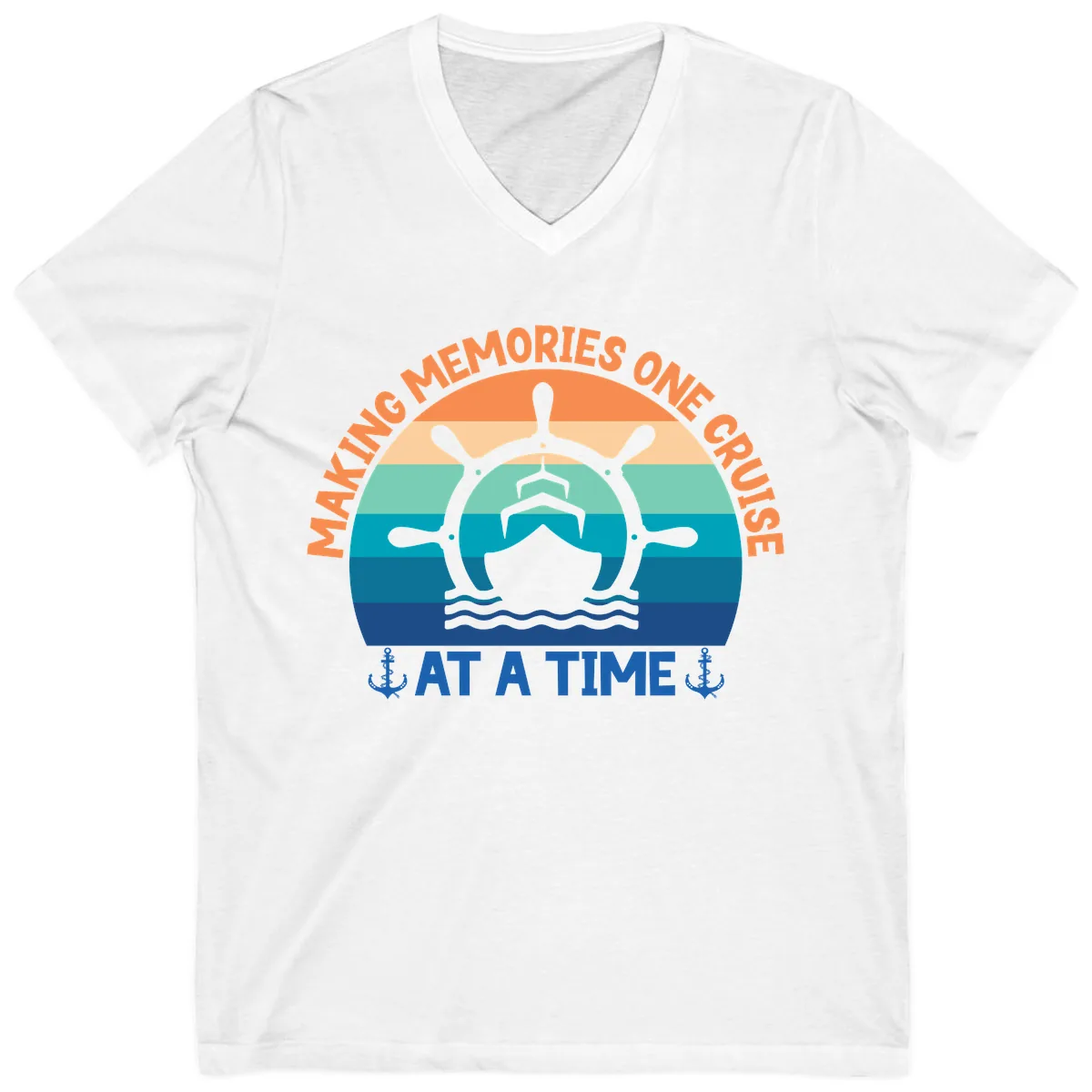 Making Memories One Cruise At A Time V-Neck in White