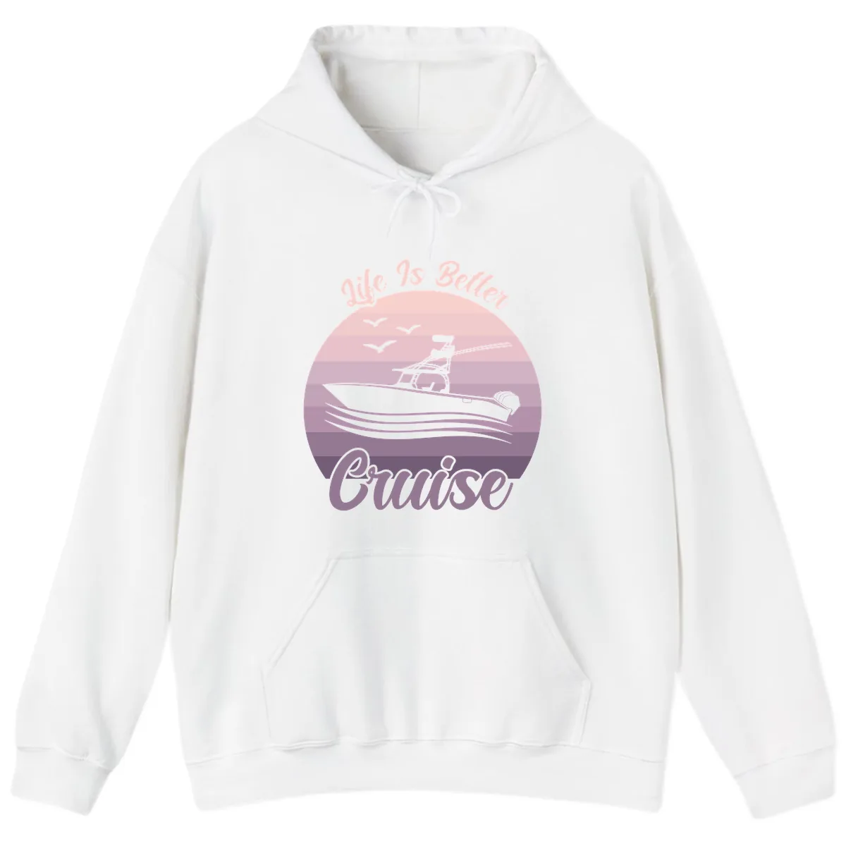 Life Is Better Boating Hoodie in White