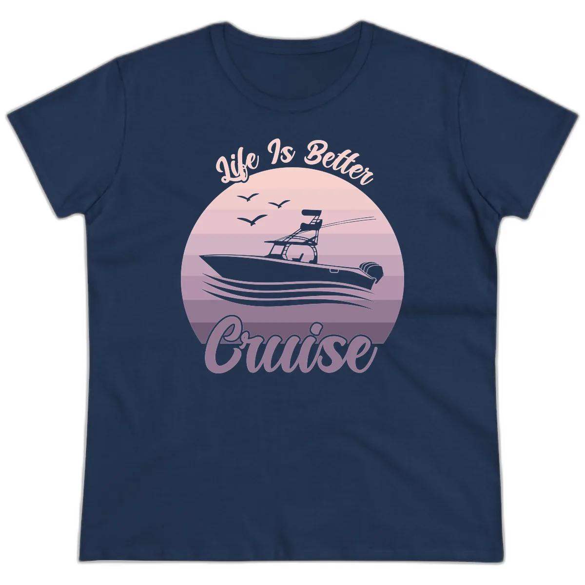 Life Is Better Boating Ladies Tee in Navy