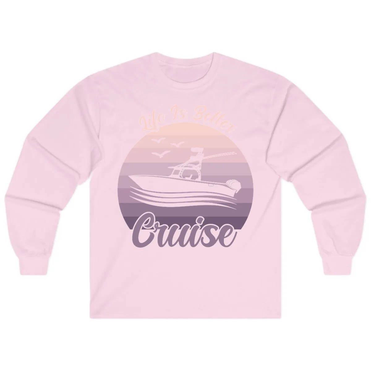 Life Is Better Boating Long Sleeve in Light Pink