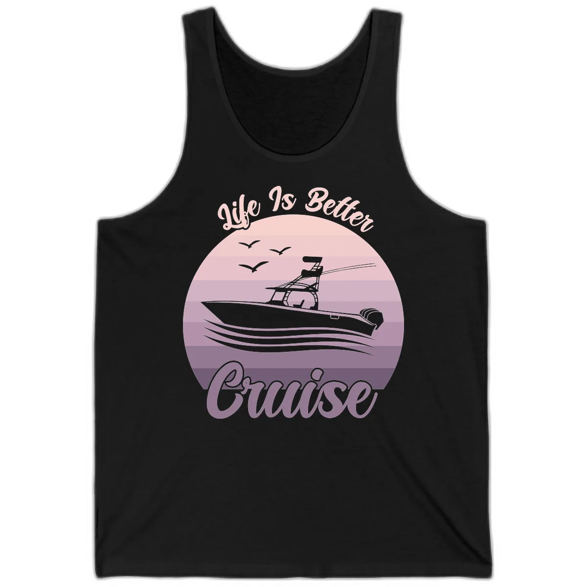 Life Is Better Boating Tank in Black