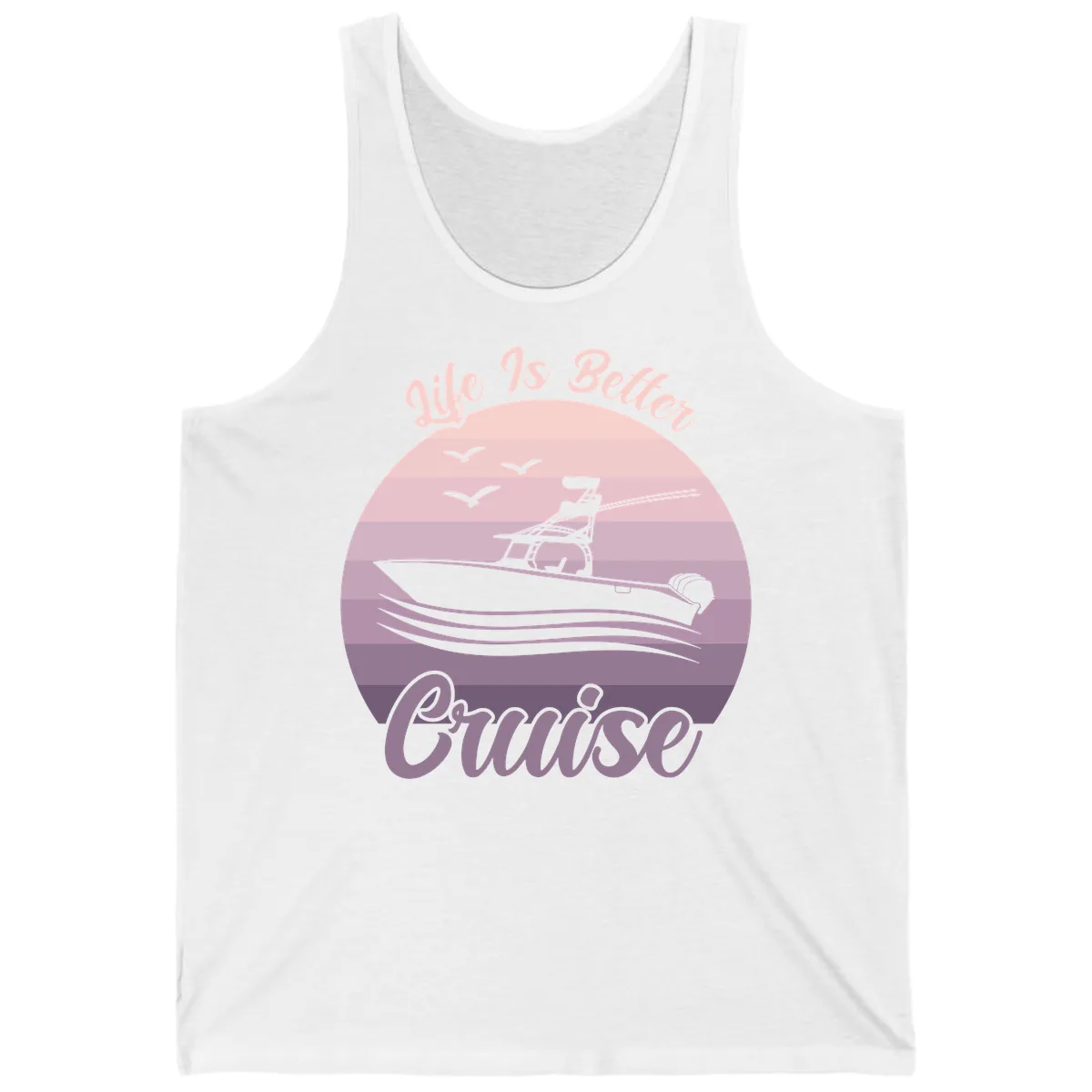 Life Is Better Boating Tank in White