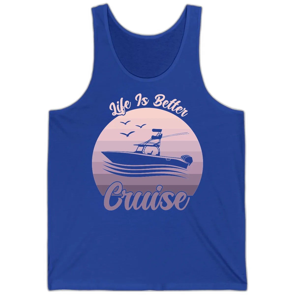 Life Is Better Boating Tank in True Royal