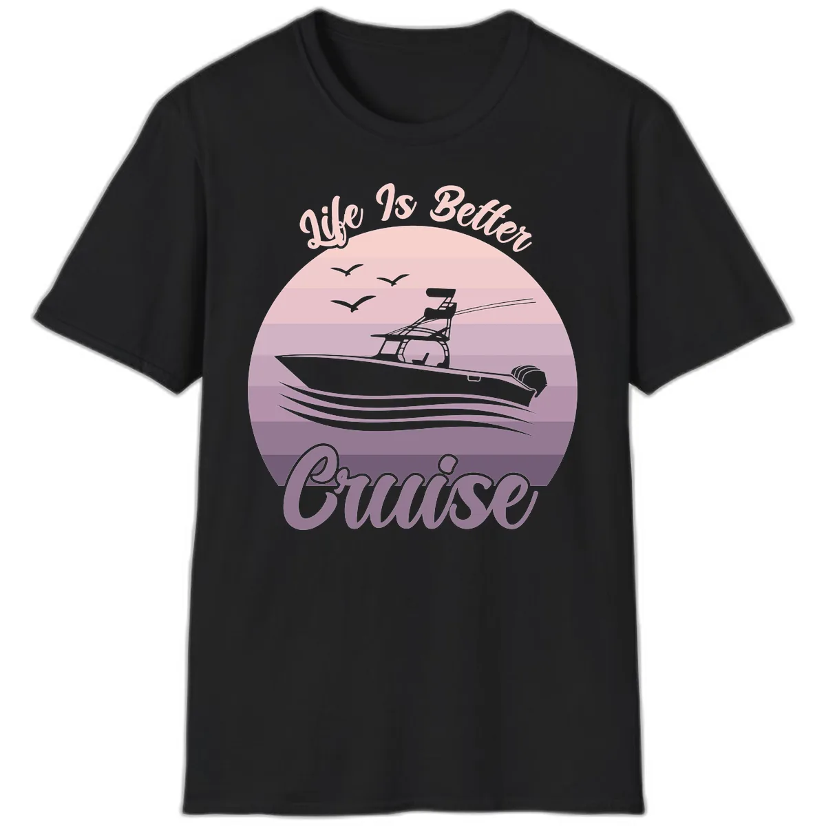 Life Is Better Boating T-Shirt in Black