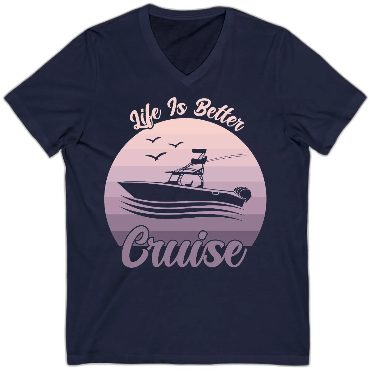 Life Is Better Boating V-Neck in Navy