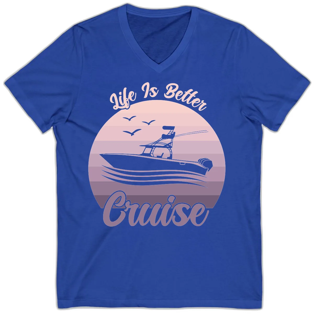 Life Is Better Boating V-Neck in True Royal