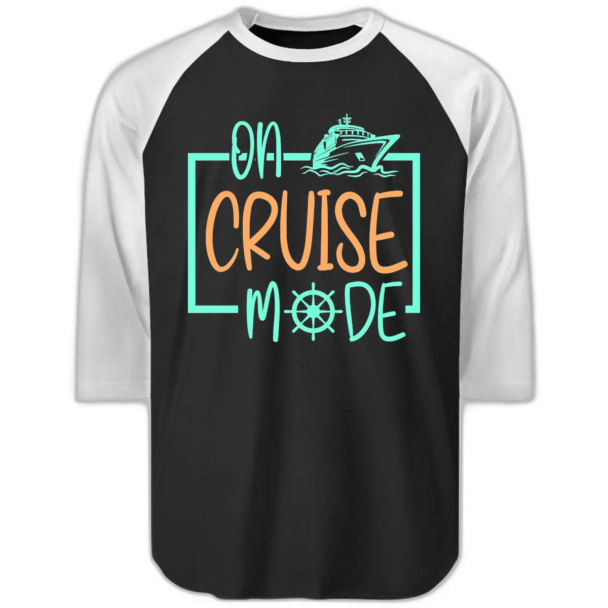 On Cruise Mode Raglan 3/4 in Black White