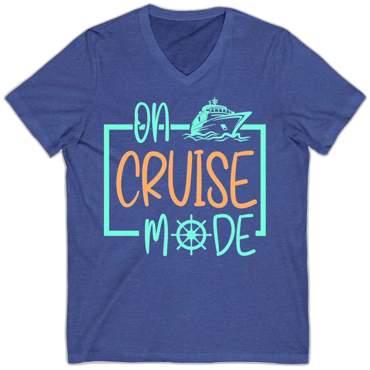 On Cruise Mode V-Neck in Heather True Royal