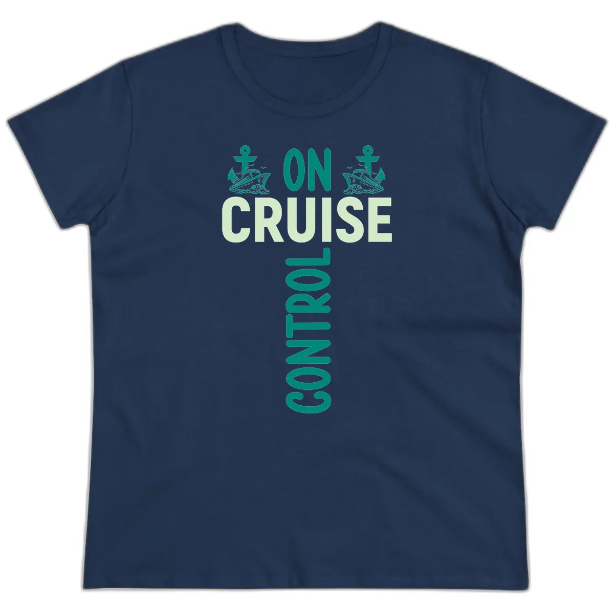 On Cruise With You Ladies Tee in Navy