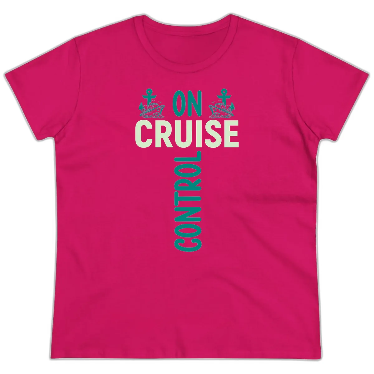On Cruise With You Ladies Tee in Heliconia