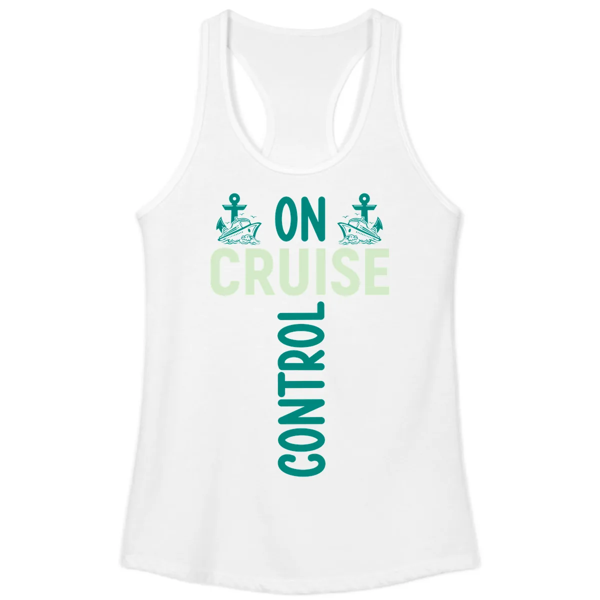On Cruise With You Ladies Tank in White