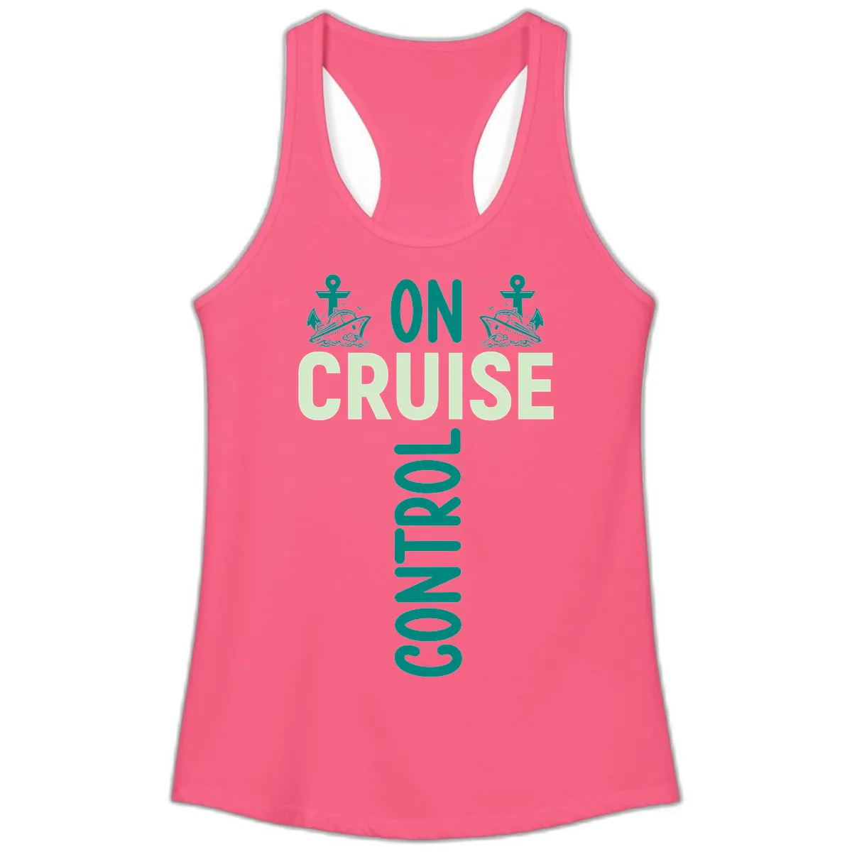 On Cruise With You Ladies Tank in Solid Hot Pink
