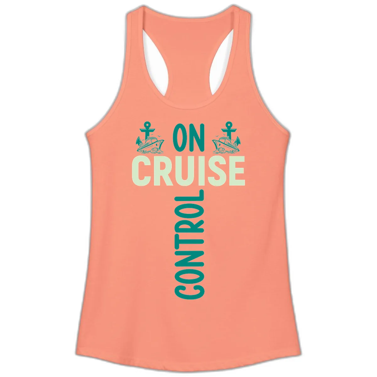 On Cruise With You Ladies Tank in Solid Light Orange