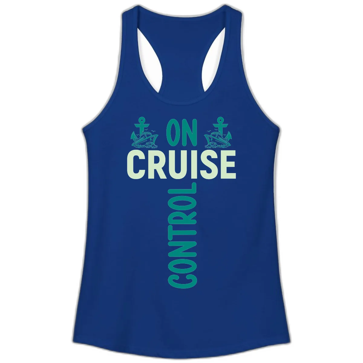 On Cruise With You Ladies Tank in Solid Royal