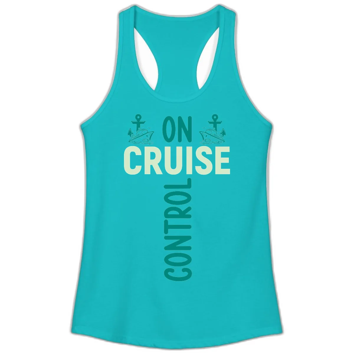 On Cruise With You Ladies Tank in Tahiti Blue