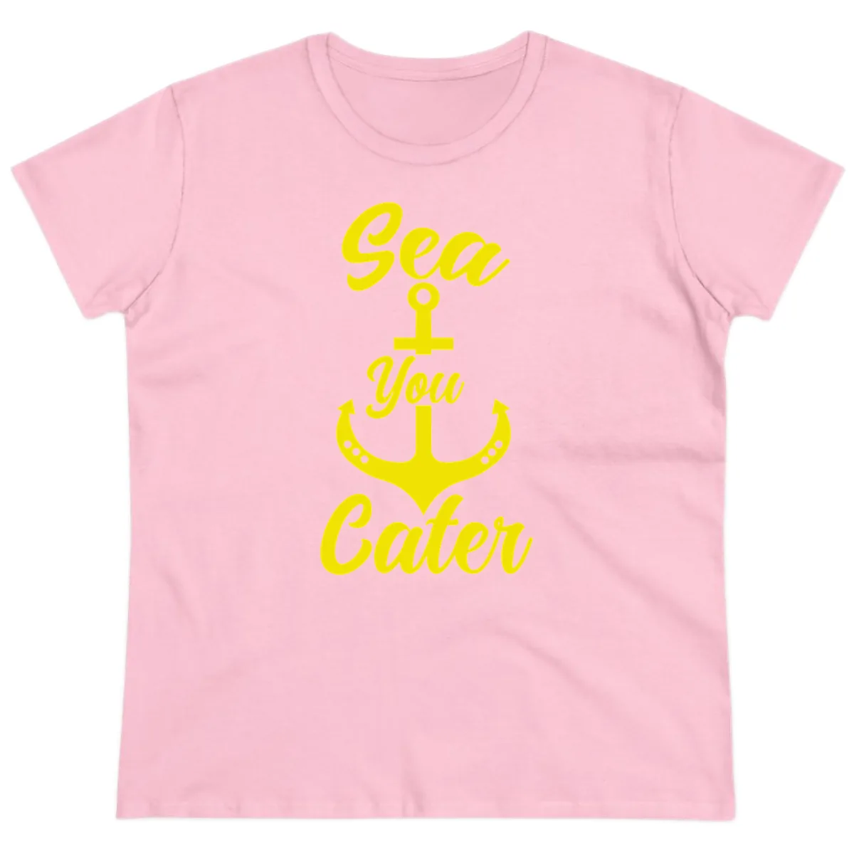 Sea You Later Anchor Ladies Tee in Light Pink