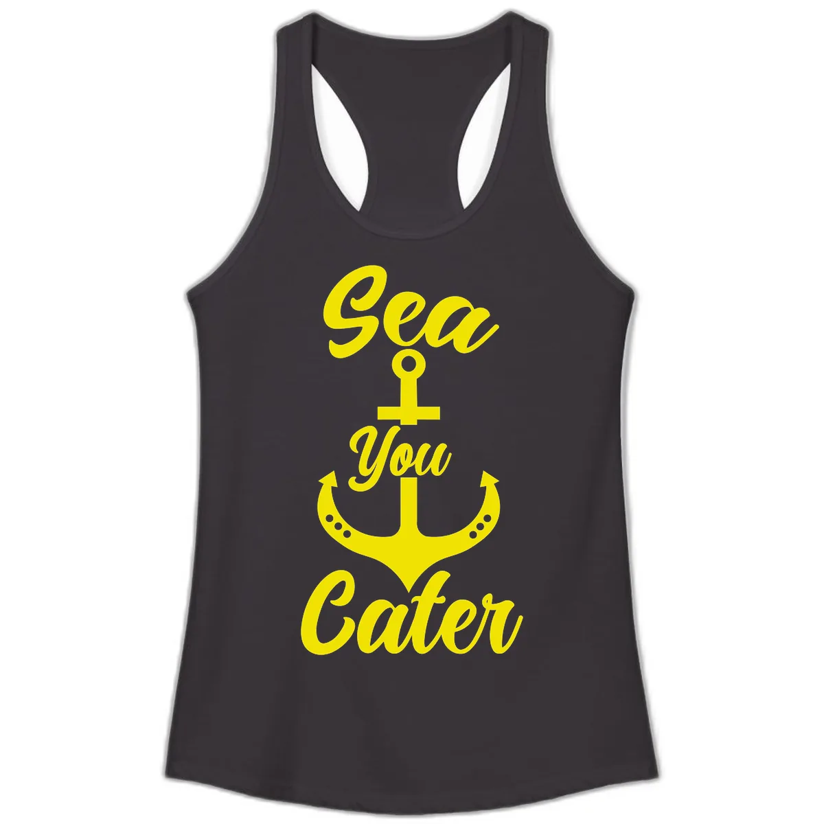 Sea You Later Anchor Ladies Tank in Black