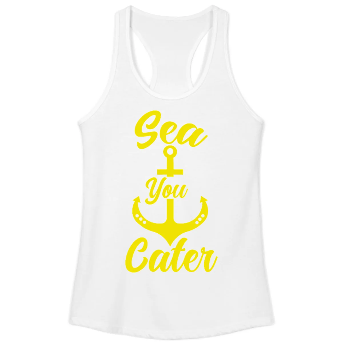 Sea You Later Anchor Ladies Tank in White