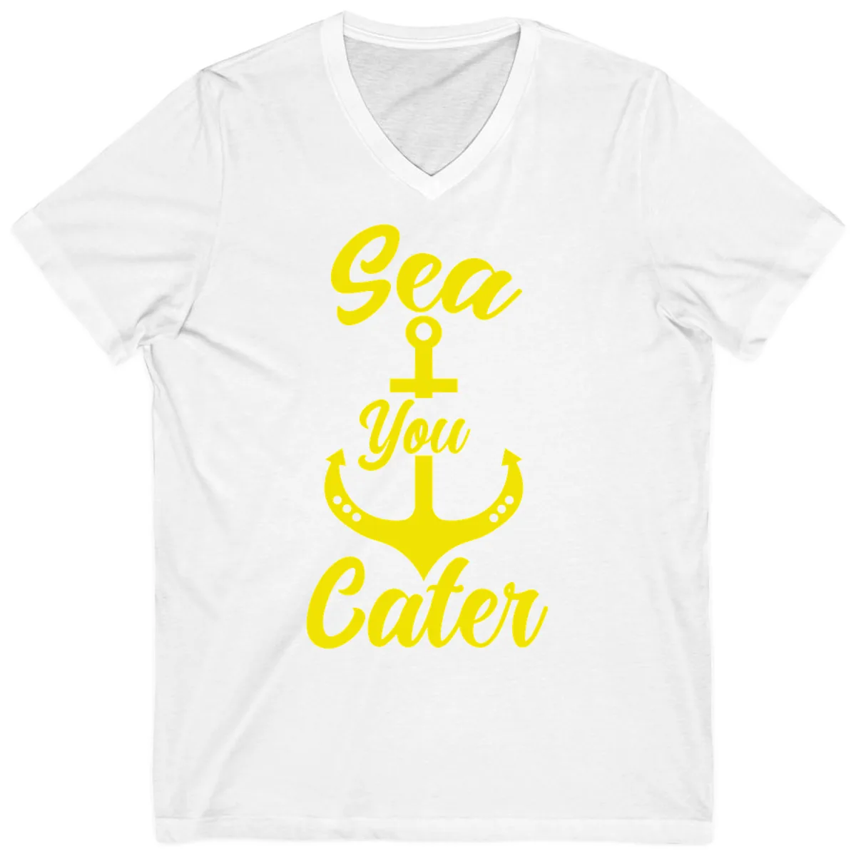Sea You Later Anchor V-Neck in White
