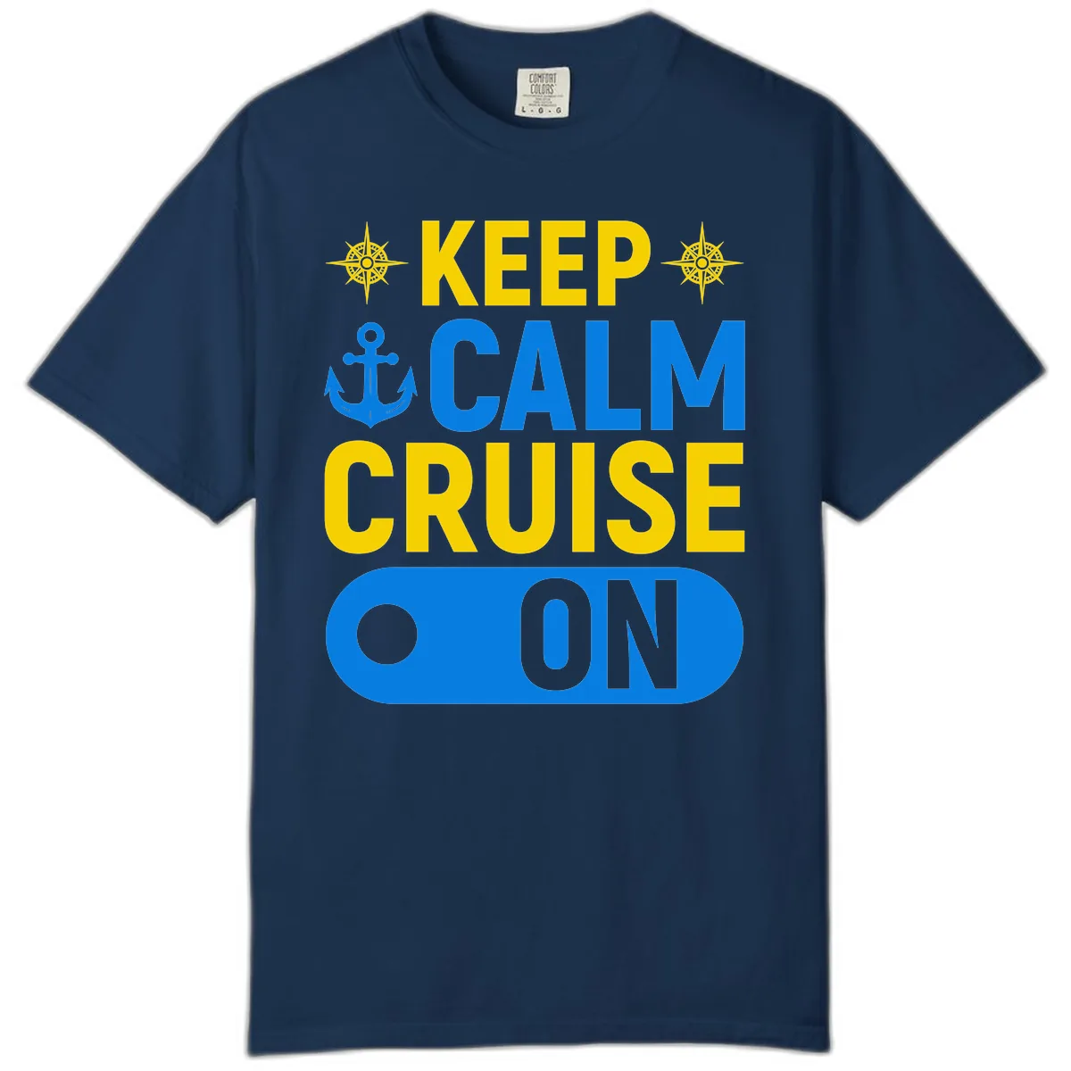 Keep Calm Cruise On Comfort Color in Navy