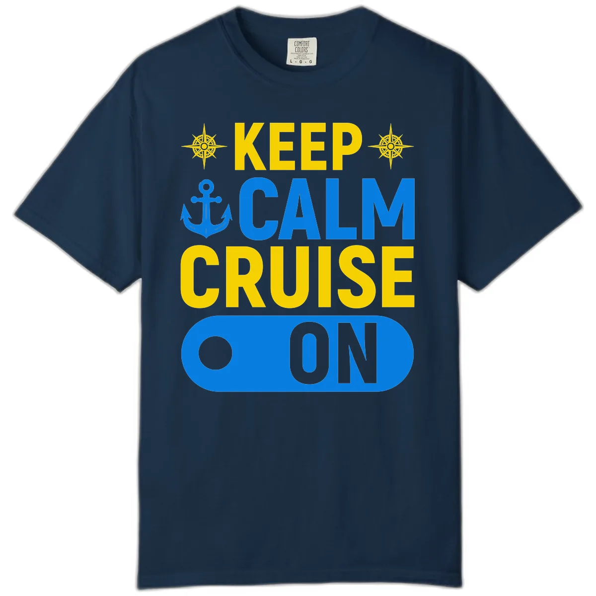 Keep Calm Cruise On Comfort Color in True Navy