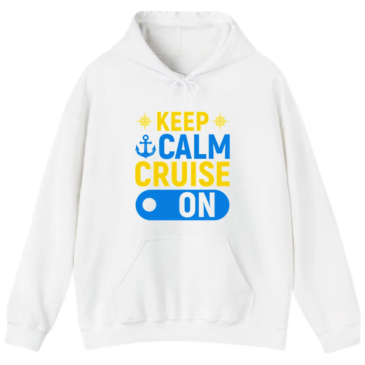 Keep Calm Cruise On Hoodie in White