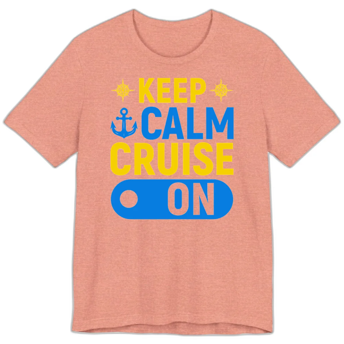 Keep Calm Cruise On Premium T-Shirt in Heather Sunset