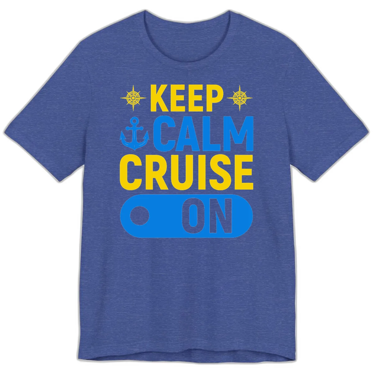 Keep Calm Cruise On Premium T-Shirt in Heather True Royal