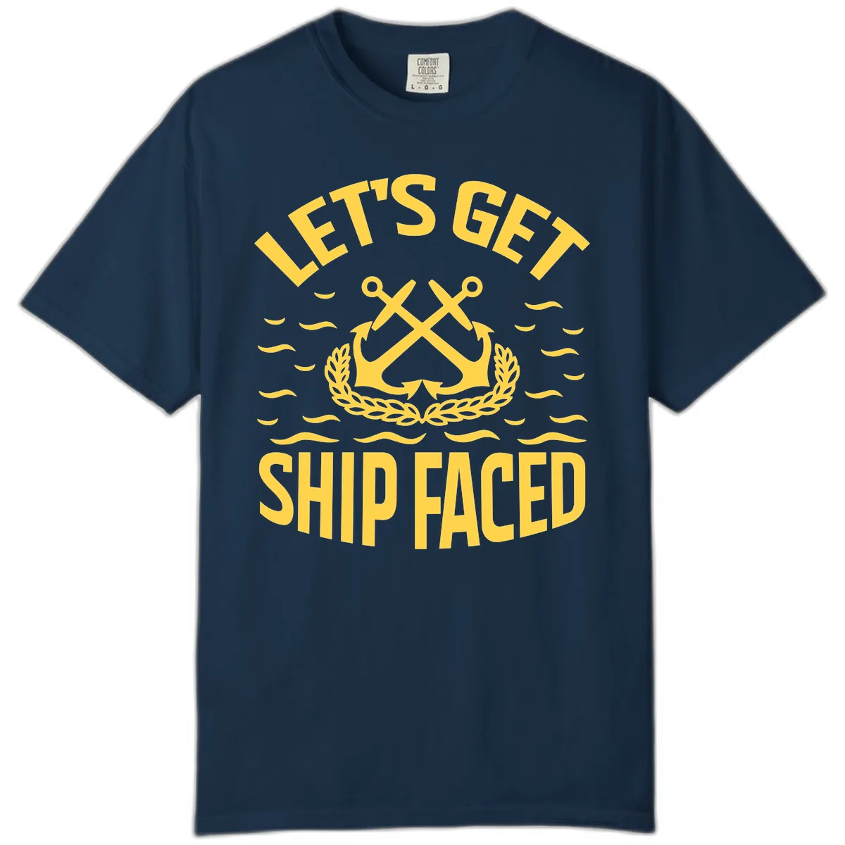 Let's Get Ship Faced Comfort Color in True Navy