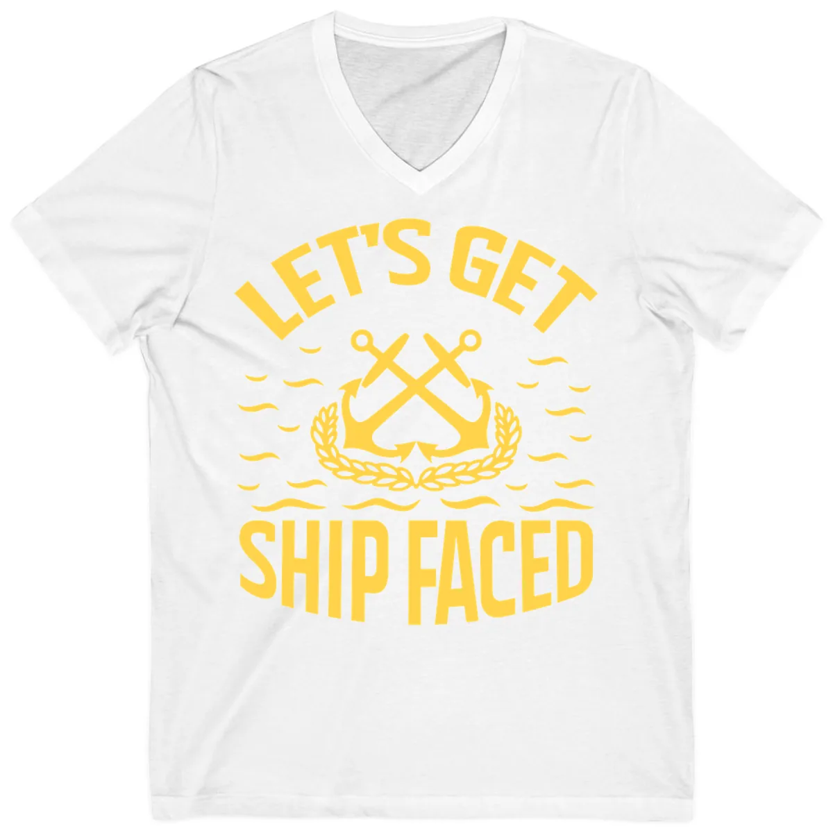 Let's Get Ship Faced V-Neck in White
