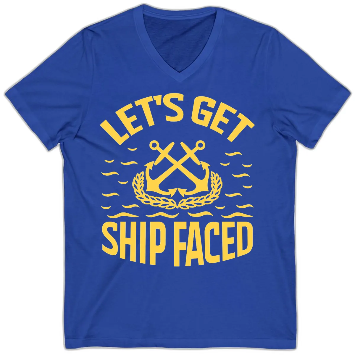 Let's Get Ship Faced V-Neck in True Royal