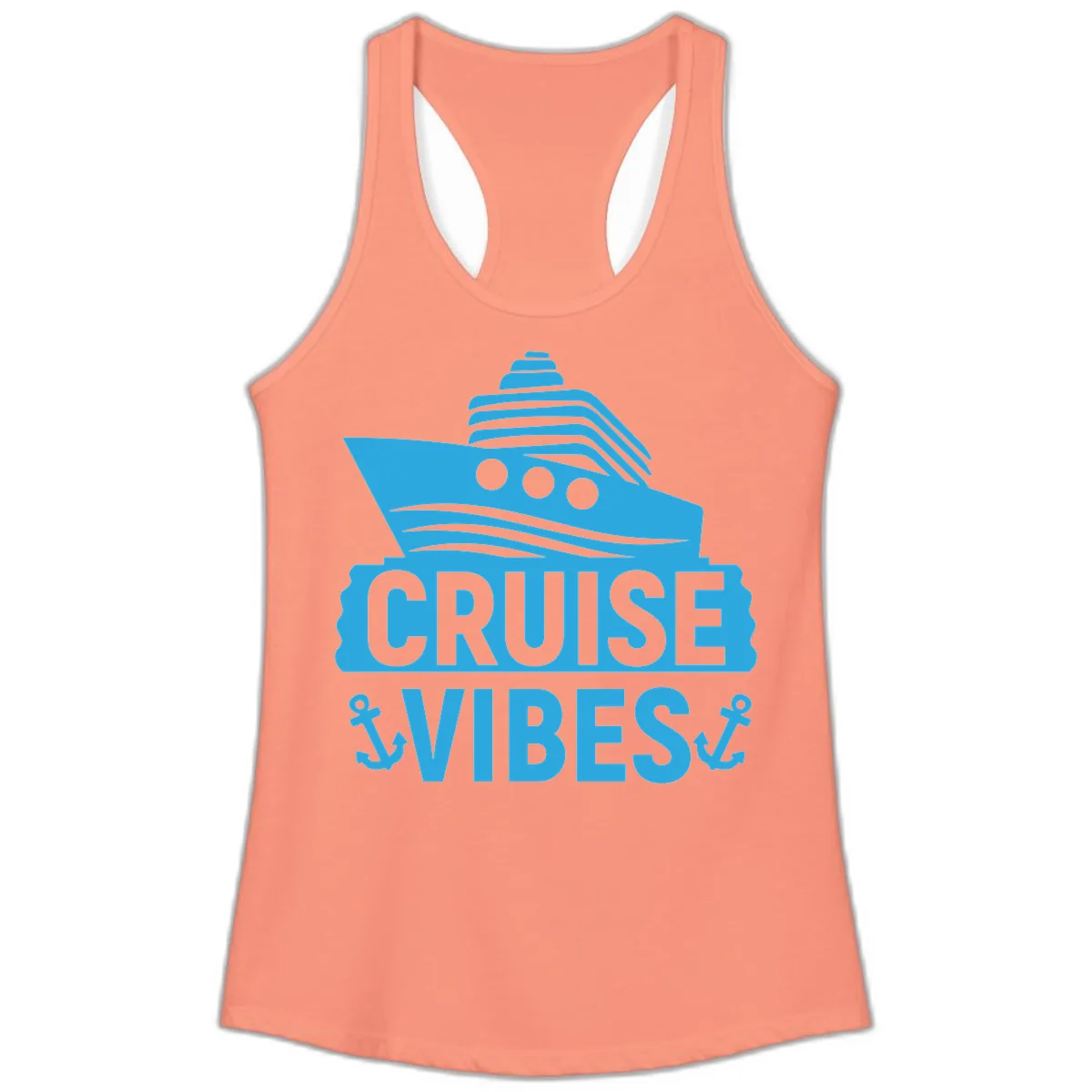 Cruise & Vibes Ladies Tank in Solid Light Orange