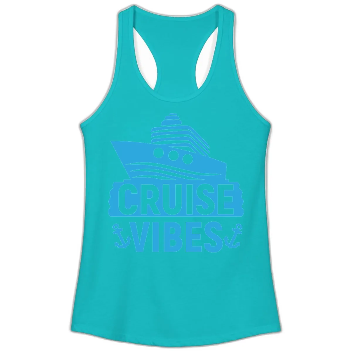 Cruise & Vibes Ladies Tank in Tahiti Blue