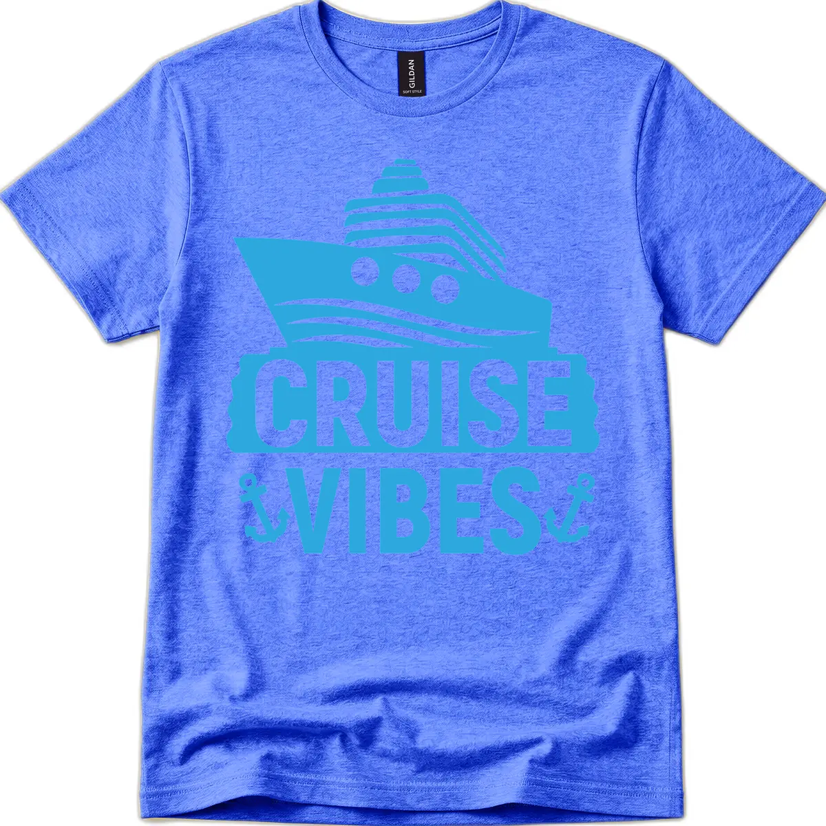 Cruise & Vibes T-Shirt in Heather Royal