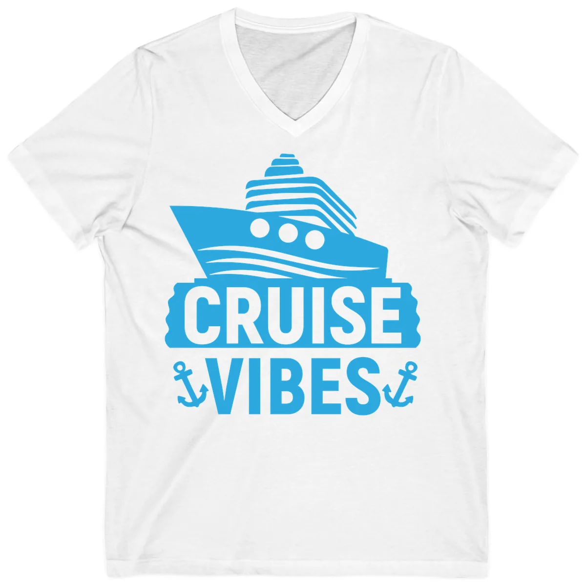 Cruise & Vibes V-Neck in White