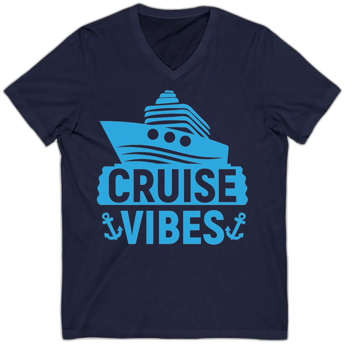 Cruise & Vibes V-Neck in Navy