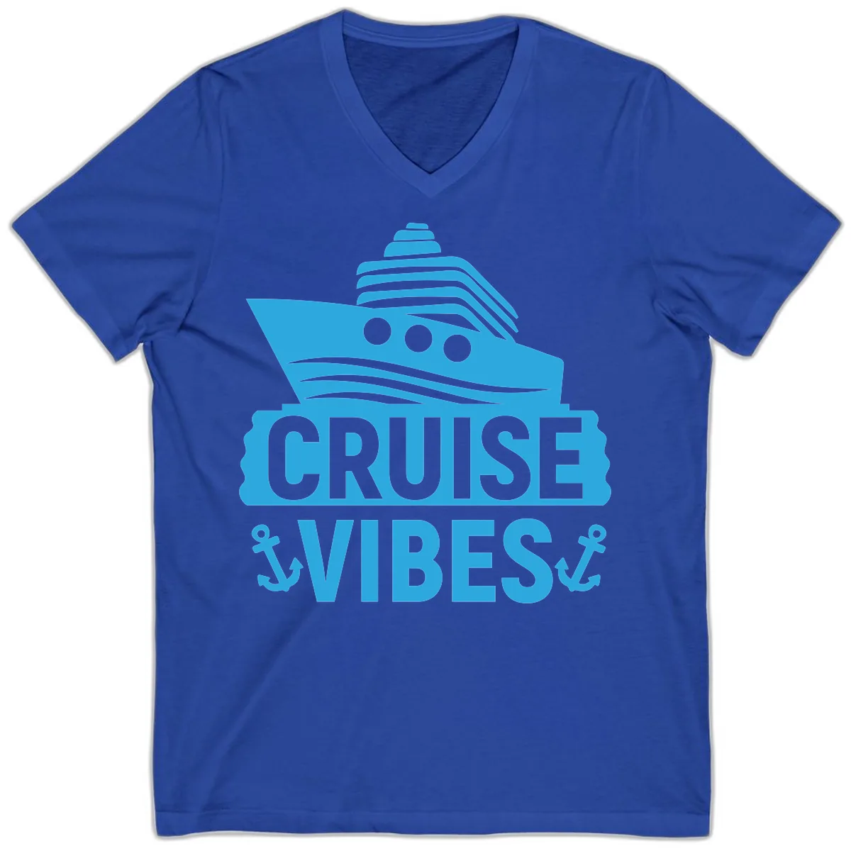 Cruise & Vibes V-Neck in True Royal