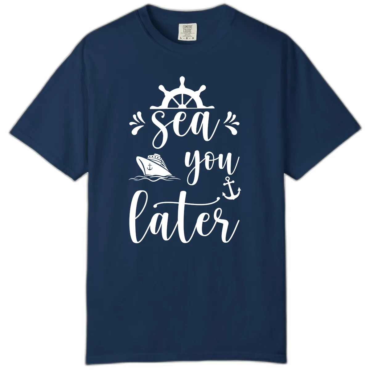 Sea You On The Sails Comfort Color in Navy