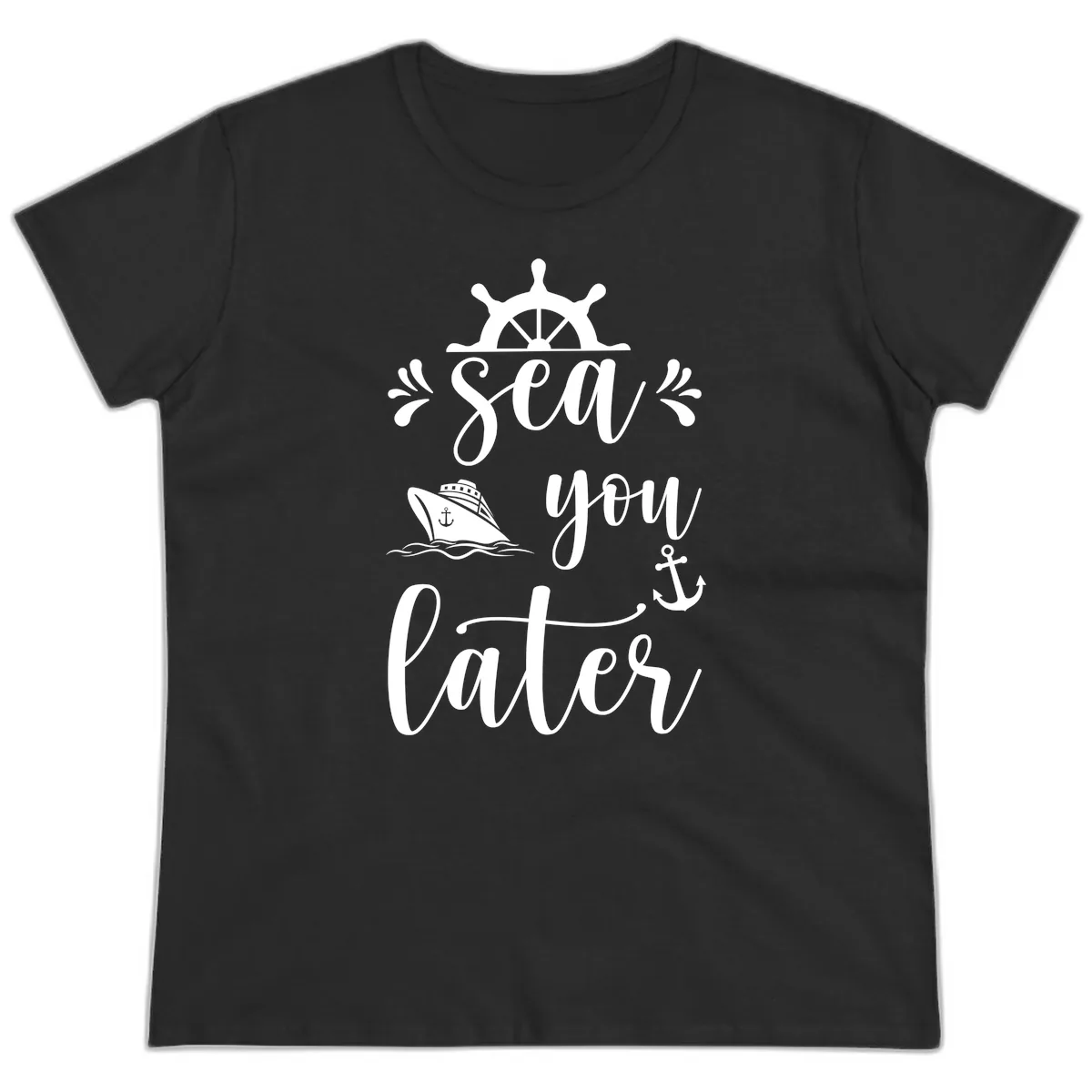 Sea You On The Sails Ladies Tee in Black