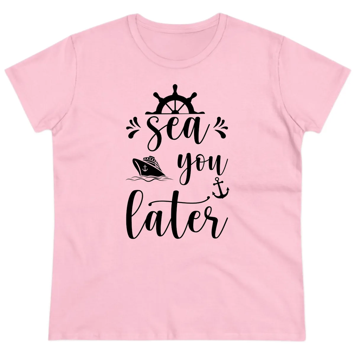 Sea You On The Sails Ladies Tee in Light Pink