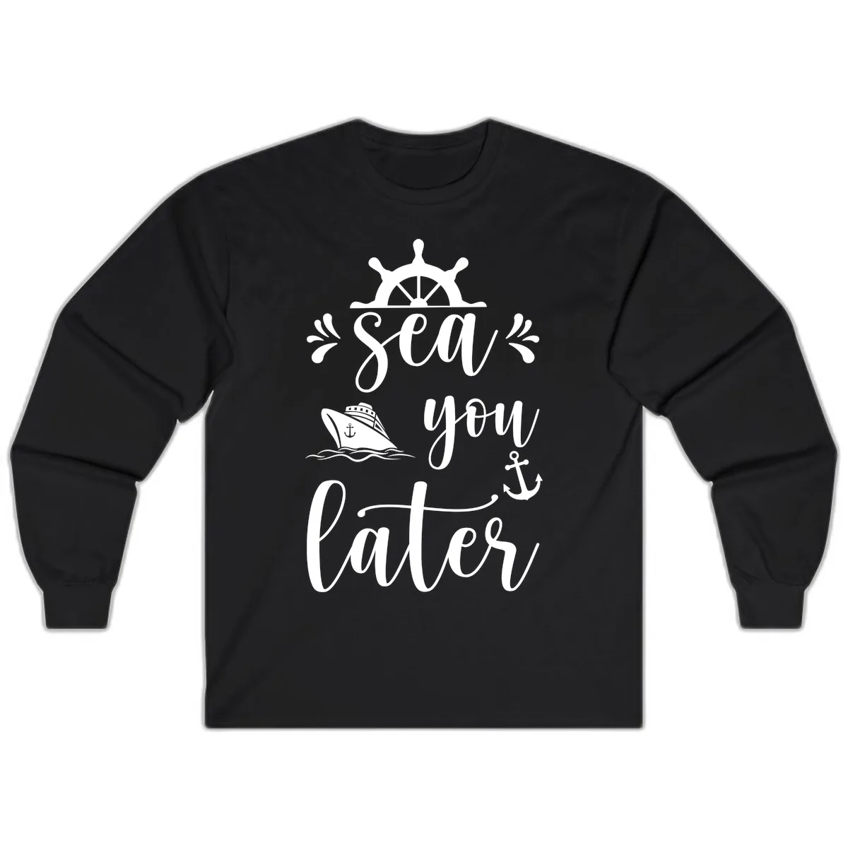 Sea You On The Sails Long Sleeve in Black